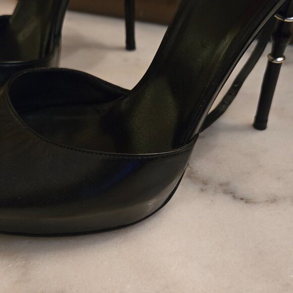Gucci Black Leather Ankle Strap Stiletto Heels - Picture 10 of 12